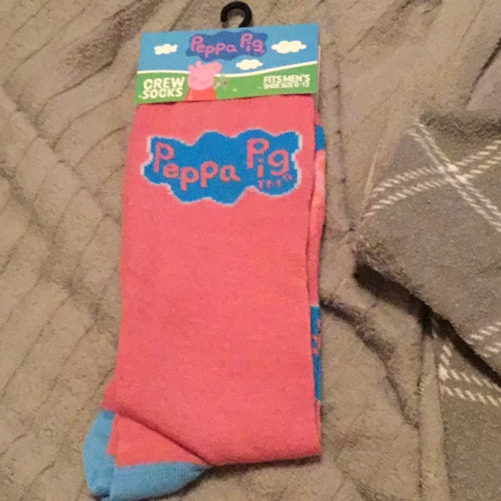 Peppa Pig Ankle Socks Pink and Blue new mens unisex